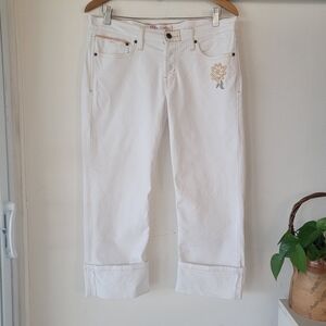 Levi’s Strauss Signature  Stretch Capri Jeans, White Size 9 Juniors